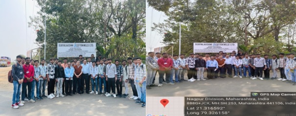 Industrial Visit to Suryalakshmi Cotton Mill Limited, Nagardhan, Ramtek
on 7th February, 2025