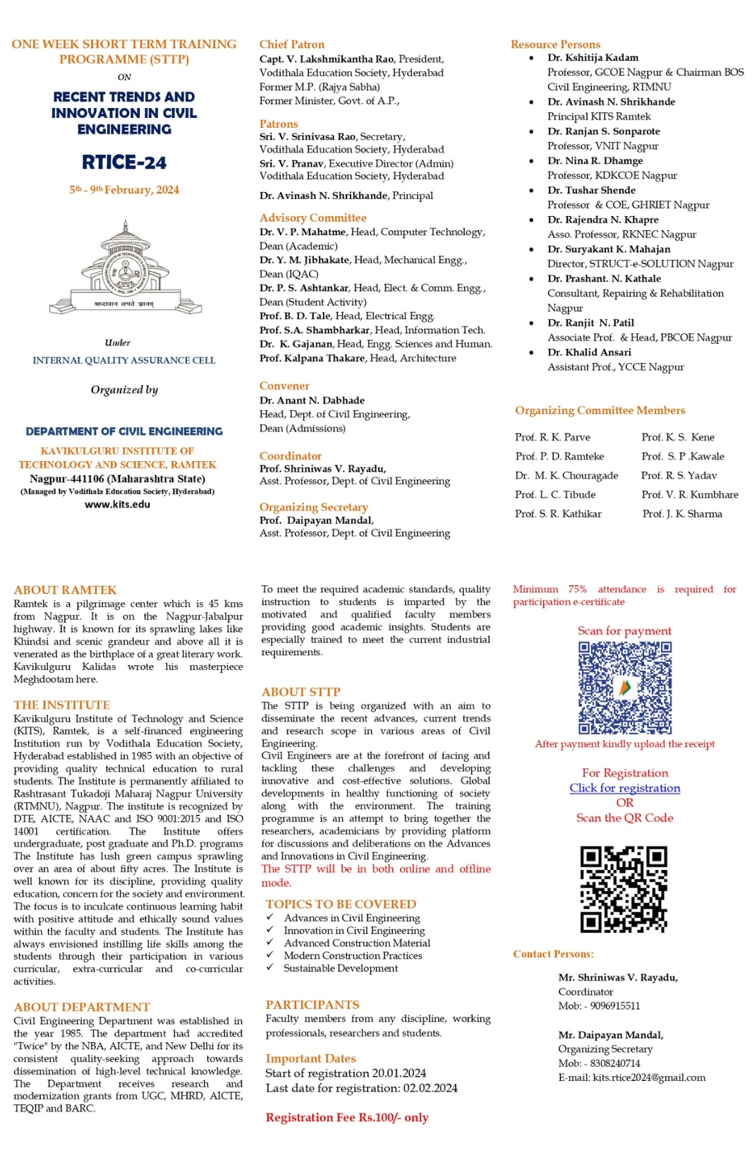STTP on Recent Trends & Innovation in Civil Engineering